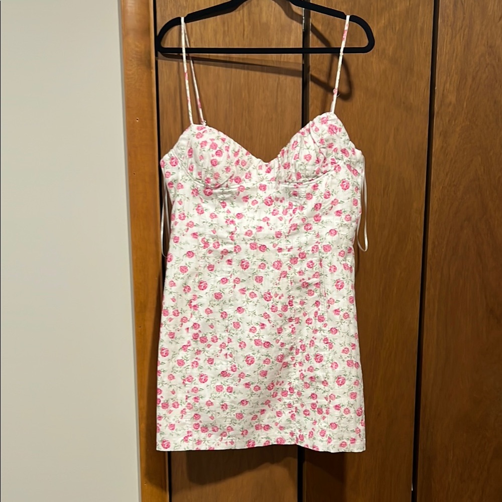 Floral Pink and White Dress